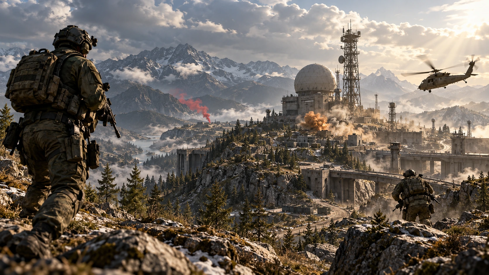 Squad overlooking Black Pine’s mountain installation